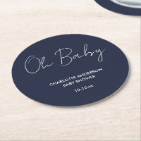 Baby shower script modern navy blue elegant