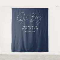Baby shower script modern navy blue elegant