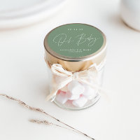 Baby shower script modern sage green elegant