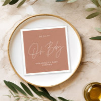 Baby shower script modern terracotta chic elegant