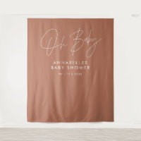 Baby shower script modern terracotta elegant