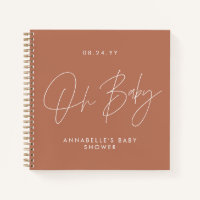 Baby shower script modern terracotta guest