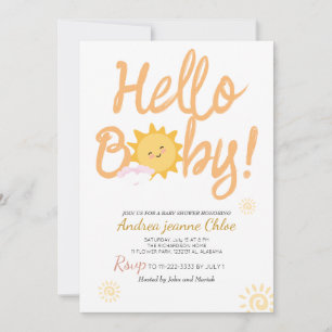  Baby Shower script Sunshine Simple Modern elegant Invitation