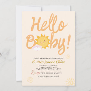 Baby Shower script Sunshine Simple Modern elegant Invitation