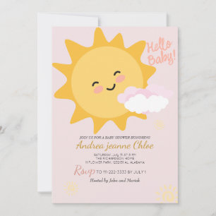 Baby Shower script Sunshine Simple Modern elegant Invitation