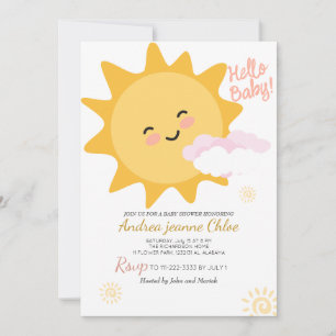 Baby Shower script Sunshine Simple Modern elegant Invitation