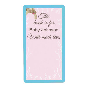 Baby Shower "Sea Turtle Pink" Bookplate Sheet of 8