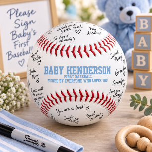 Baby Shower Signatures First Baseball
