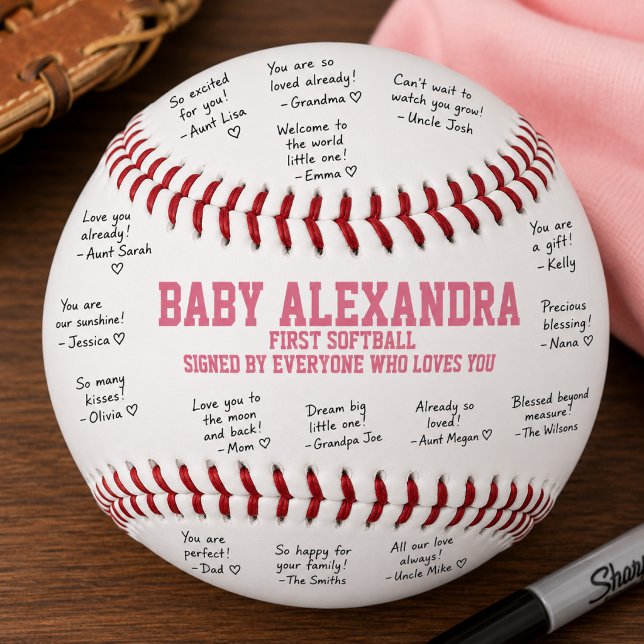 Baby Shower Signatures First  Softball (Creator Uploaded)