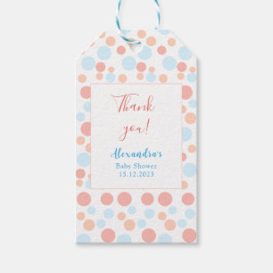 Baby Shower Simple Dots Colourful Personlized Gift Tags