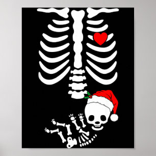 Baby Shower Skeleton Christmas Santa Pregnancy Ann Poster