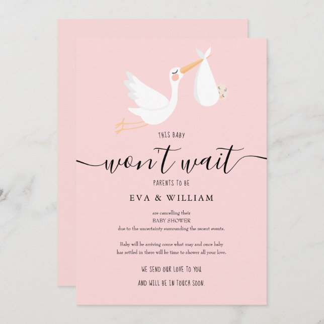 Baby Shower, Sprinkle Cancellation Card (Front/Back)