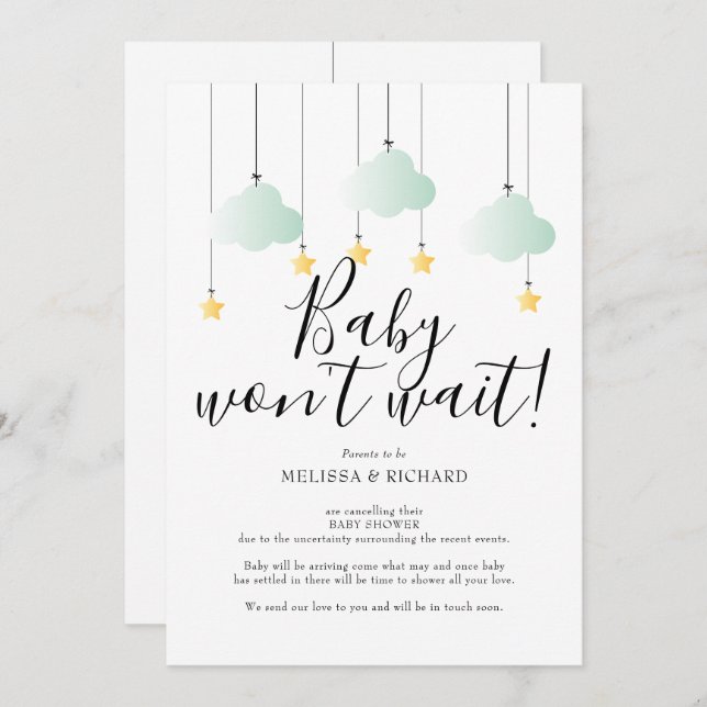 Baby Shower, Sprinkle Neutral Cancellation Card (Front/Back)