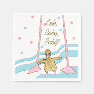 Baby Shower Standard Napkin "Gold Flamingo Baby"