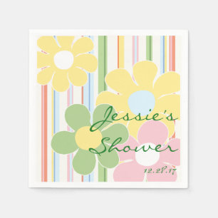 Baby Shower Standard Napkins Picnic Floral/Stripes