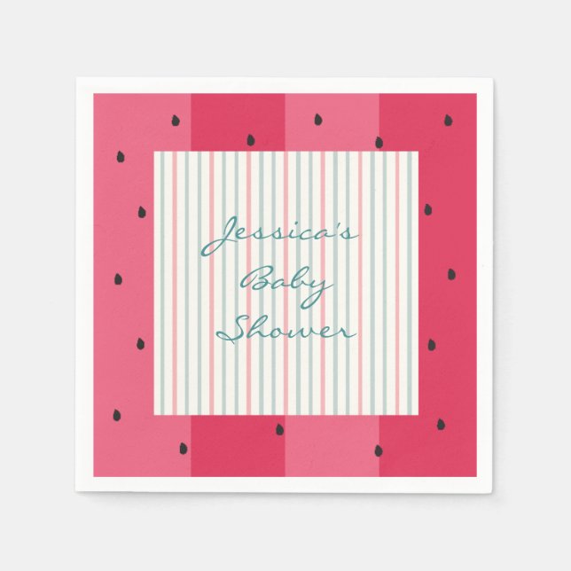 Baby Shower Standard Napkins/Watermelon Umbrella Napkin (Front)
