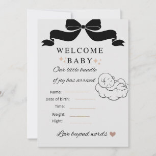 Baby shower states card , welcome baby boy