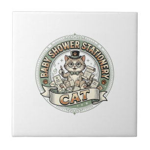 Baby Shower Stationery Cat Baby Shower Stationery Tile