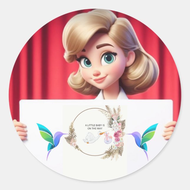 Baby shower sticker  (Front)