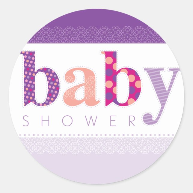 BABY SHOWER STICKER :: baby patterned letters 2 (Front)
