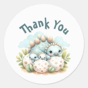 Baby Shower Sticker Dinosaur Dino Mite Party