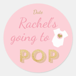 BABY SHOWER STICKER   GOING TO POP