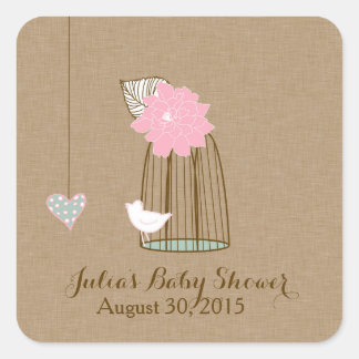 Baby Shower Sticker Hanging Cages & Jars Pink Mint