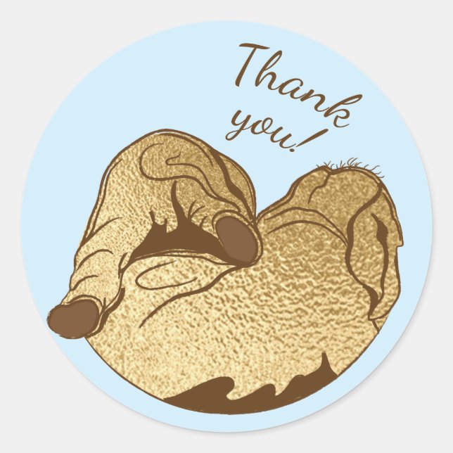 Baby Shower Stickers Baby and Mummy Elephant Blue (Front)