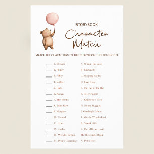 Baby Shower Storybook Character Match Game  Flyer