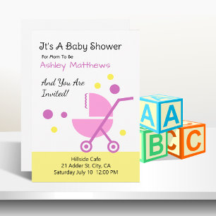 Baby Shower Stroller Design Invitation