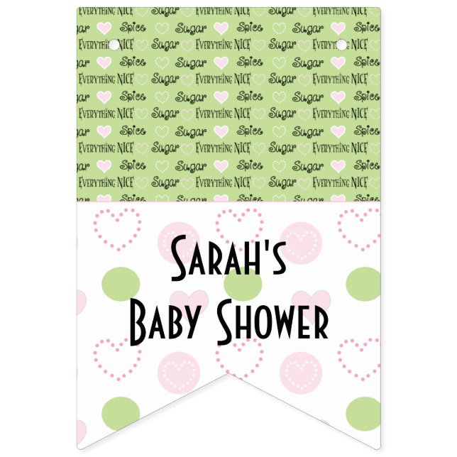 Baby Shower "Sugar and Spice," Swallowtail Banner (Sixteenth Flag)
