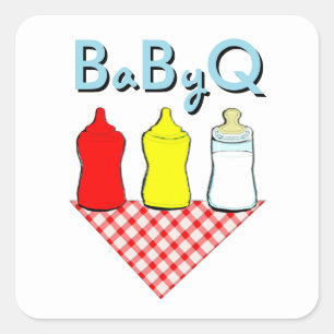Baby Shower Summer BBQ Square Sticker