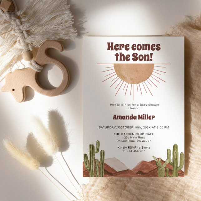 Baby Shower Sun Cowboy cactus theme Save The Date (Creator Uploaded)
