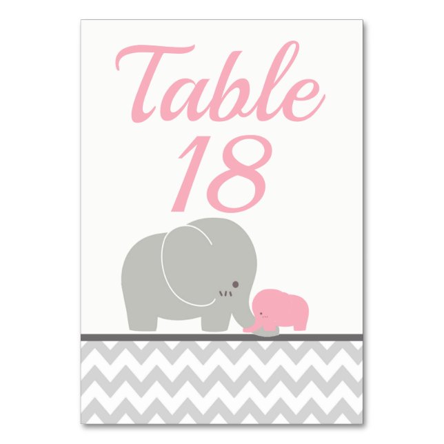 Baby Shower Table Number Cards | Custom Template (Front)