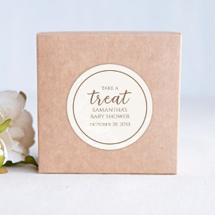Baby Shower Take A Treat Party Favour   Classic Round Sticker