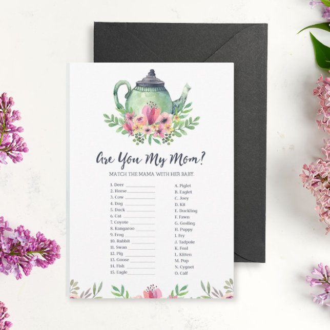 Baby Shower Tea Party Are You My Mum Game Card (Creator Uploaded)