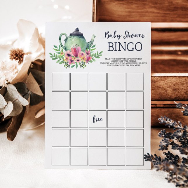 Baby Shower Tea Party Bingo Game Invitation (Creator Uploaded)