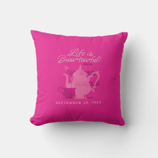Baby Shower Tea Party Cute Minimalist Chic Pink Th Cushion