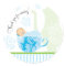 Baby Shower Tea Party Favour Sticker  |  Boy