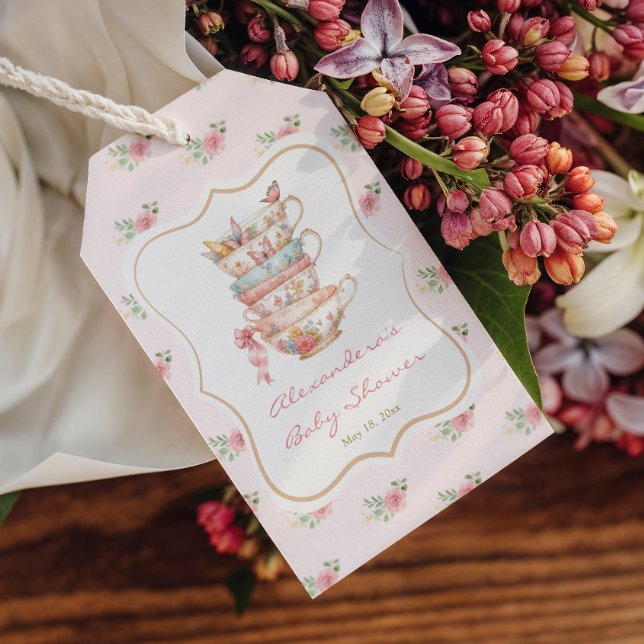 Baby Shower Tea Party Gift Tags (Creator Uploaded)