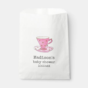 Baby Shower Tea Party    Watercolor Pink Tea Cup Favour Bags