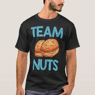 Baby Shower Team Nuts Team Blue Boy Gender Reveal T-Shirt