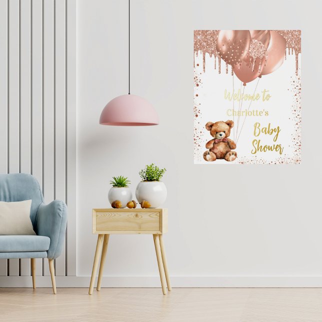 Baby shower teddy bear ballons foil prints (Creator Uploaded)