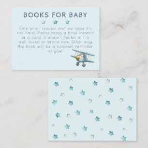 Baby Shower Teddy Bear Blue Book Request Enclosure Card