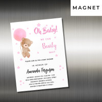 Baby shower teddy bear girl pink balloon luxury