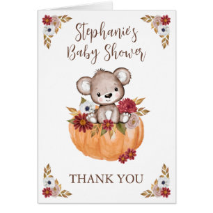 Baby Shower Teddy Bear Pumpkin Fall Thank You