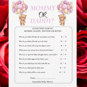 Baby Shower Teddy Mother to Be. Mummy or Daddy Invitation