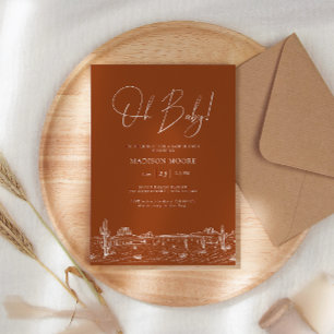 Baby Shower Terracota Cactus Desert Landscape Invitation