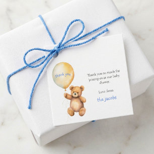 Baby shower thank cute teddy bear favour tags