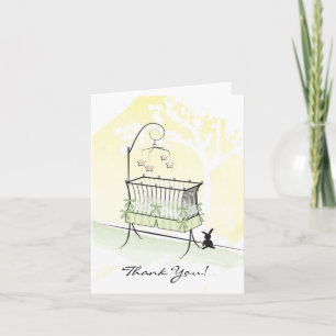 Baby Shower Thank You - Baby Crib Card